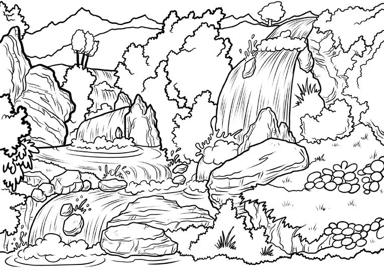 Paisaje Natural para Dibujar