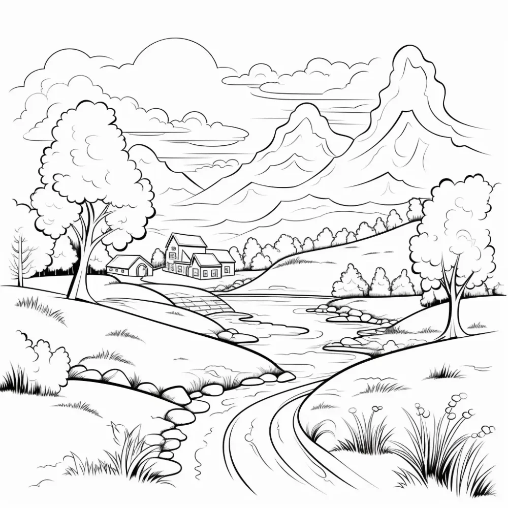 Dibujo con Paisaje