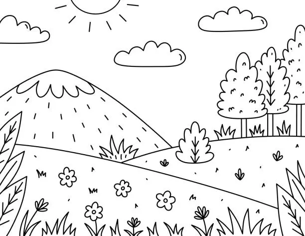 Paisaje Bonito para Dibujar