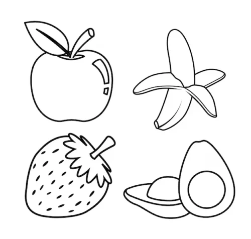 Dibujos e Imágenes de Frutas para Colorear e imprimir Gratis para Niños