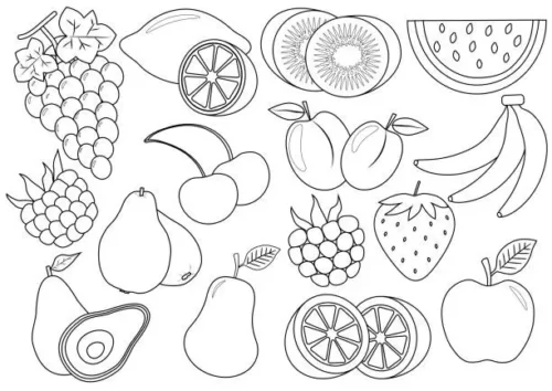 Frutas para Colorear