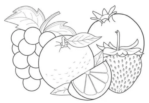 Dibujos e Imágenes de Frutas para Colorear e imprimir Gratis para Niños