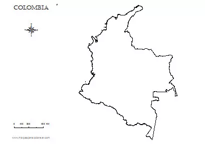 Mapa de Colombia para Colorear