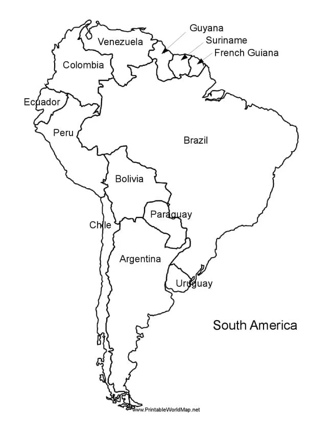 Mapa de Sudamérica
