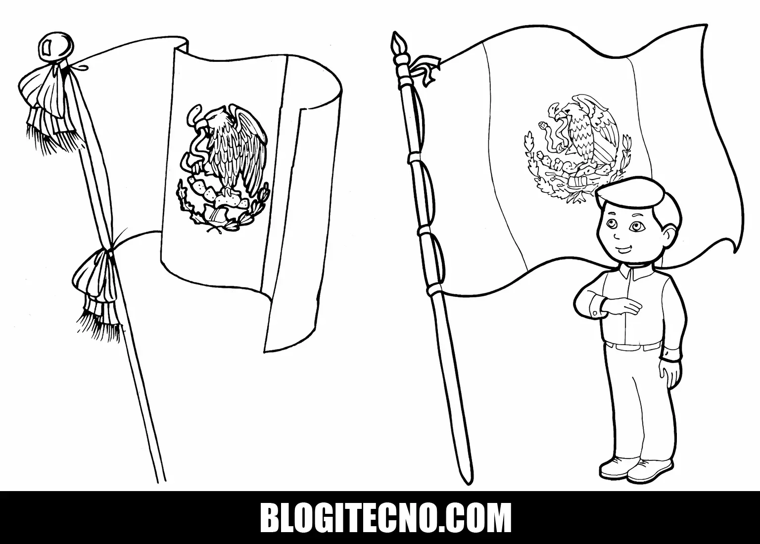 Bandera de México para Colorear