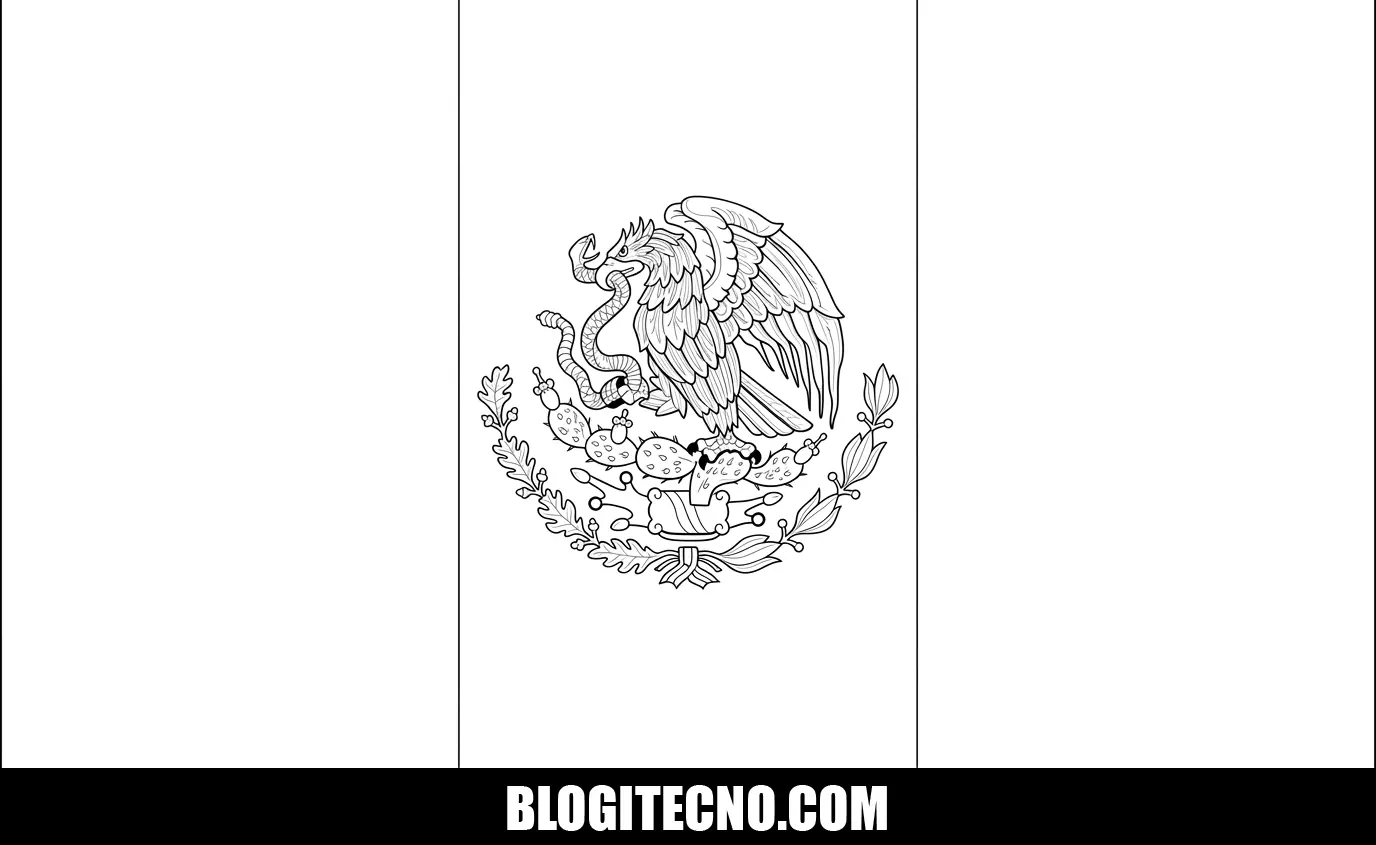 Bandera de México para Colorear
