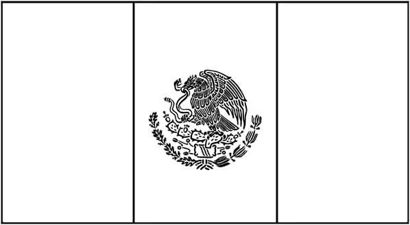 Bandera de México para Colorear