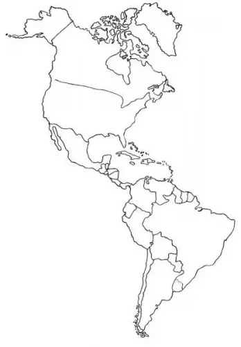 Mapa de América para Colorear