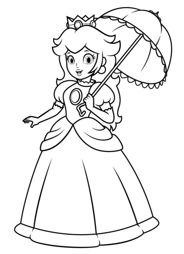 Princesa Peach para Colorear