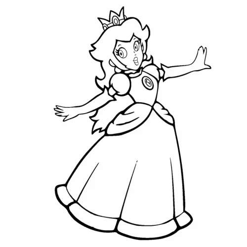 Dibujos de la Princesa Peach para Imprimir y Colorear